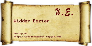 Widder Eszter névjegykártya